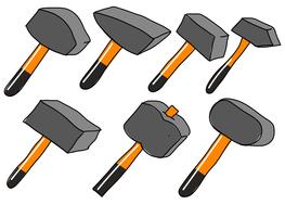 Vector Sledgehammer platte Cartoon pictogrammen