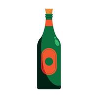 wijn drinken groen fles vector