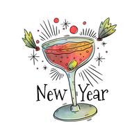 Nieuwjaar Cocktail Vector