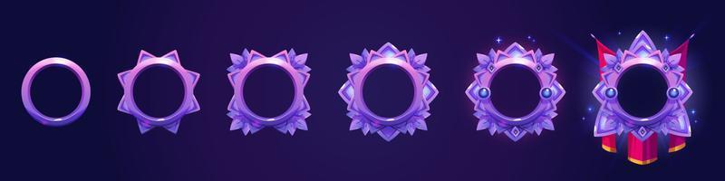 luxe kaders voor spel ranking badges vector