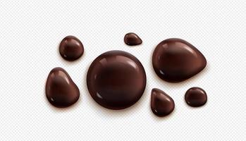 chocola druppels, donker bruin vloeistof glanzend ganache vector