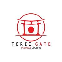 torii poort Japans traditioneel cultuur gemakkelijk logo illustratie icoon met esthetisch minimalistische vector concept