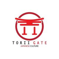 torii poort Japans traditioneel cultuur gemakkelijk logo illustratie icoon met esthetisch minimalistische vector concept