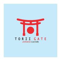 torii poort Japans traditioneel cultuur gemakkelijk logo illustratie icoon met esthetisch minimalistische vector concept