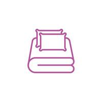 eps10 roze vector bed linnen reeks met kussens icoon of logo geïsoleerd Aan wit achtergrond. bed vel en dekbed Hoes symbool in een gemakkelijk vlak modieus modern stijl voor uw website ontwerp, en mobiel app