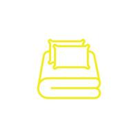 eps10 geel vector bed linnen reeks met kussens icoon of logo geïsoleerd Aan wit achtergrond. bed vel en dekbed Hoes symbool in een gemakkelijk vlak modieus modern stijl voor uw website ontwerp, en mobiel app