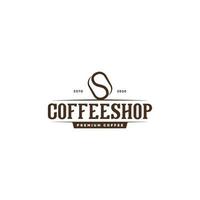 koffie winkel wijnoogst logo ontwerp. koffie Boon hipster logo ontwerp. vector formaat logo.