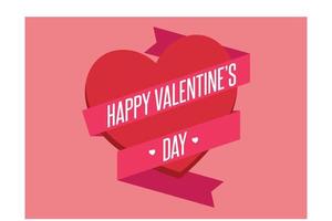 gelukkig valentijnsdag dag kaart. mooi belettering met symbool van hart, vlak vector modern illustratie