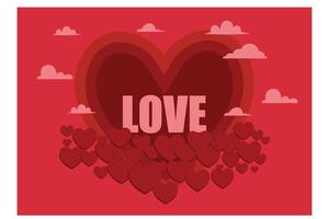 illustratie van liefde en Valentijnsdag dag met paar zittend Aan woord liefde in de veld, vlak vector modern illustratie