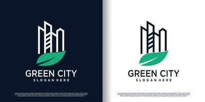 groen stad logo ontwerp vector met modern stijl premie vector