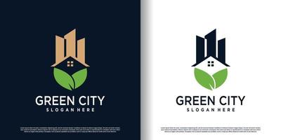 groen stad logo ontwerp vector met modern stijl premie vector