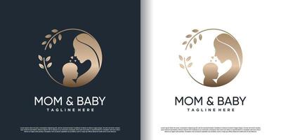 mam en baby logo ontwerp met modern uniek stijl premie vector