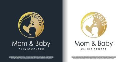mam en baby logo ontwerp met modern uniek stijl premie vector