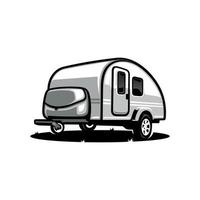 caravan camper aanhangwagen illustratie logo vector