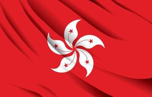 Hongkong nationaal vlag golvend realistisch vector illustratie