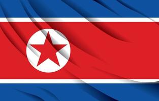 noorden Korea nationaal vlag golvend realistisch vector illustratie