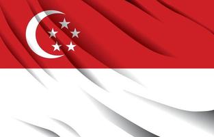 Singapore nationaal vlag golvend realistisch vector illustratie