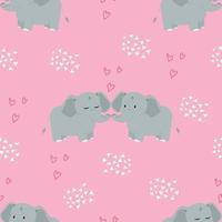 olifanten in liefde naadloos patroon vector