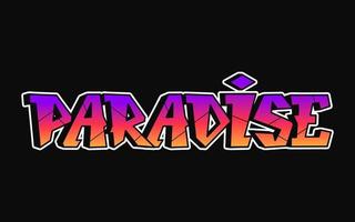 paradijs woord trippy psychedelisch graffiti stijl letters.vector hand- getrokken tekening tekenfilm logo paradijs illustratie. grappig koel trippy brieven, mode, graffiti stijl afdrukken t-shirt, poster concept vector