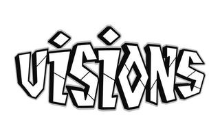 visioenen woord trippy psychedelisch graffiti stijl letters.vector hand- getrokken tekening tekenfilm logo visioenen illustratie. grappig koel trippy brieven, mode, graffiti stijl afdrukken voor t-shirt, poster concept vector