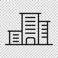 gebouw icoon in vlak stijl. stad- wolkenkrabber appartement vector illustratie Aan wit geïsoleerd achtergrond. stad toren bedrijf concept.