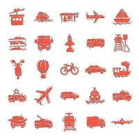 vervoer icoon reeks in grappig stijl. auto vector tekenfilm verzameling illustratie Aan wit geïsoleerd achtergrond. Verzending vervoer plons effect bedrijf concept.