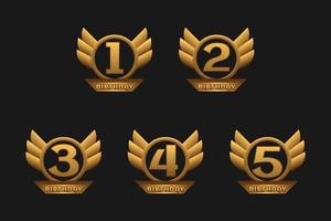 luxe gouden verjaardag emblemen reeks vector