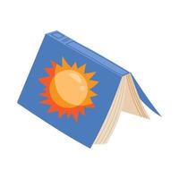 boek verhaal met zon vector