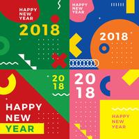 Geomteric Flat New Year Gratis Vector