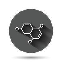 wetenschap icoon in vlak stijl. dna cel vector illustratie Aan zwart ronde achtergrond met lang schaduw effect. molecuul evolutie cirkel knop bedrijf concept.