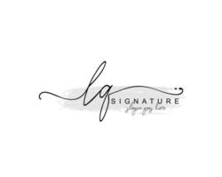 eerste lq schoonheid monogram en elegant logo ontwerp, handschrift logo van eerste handtekening, bruiloft, mode, bloemen en botanisch met creatief sjabloon. vector