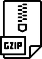 lijn icoon voor gzip vector