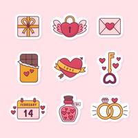 Valentijn dag stickers reeks vector