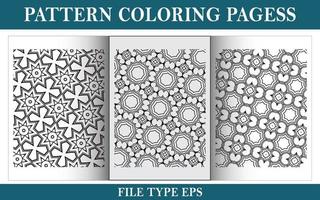 patroon bloemen kleur bladzijde zwart en wit vector