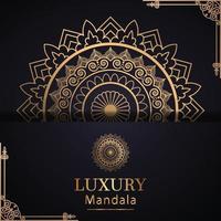 luxe sier mandala ontwerp achtergrond in gouden kleur vector