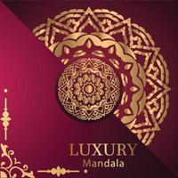 luxe sier mandala ontwerp achtergrond in gouden kleur vector