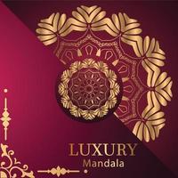 luxe sier mandala ontwerp achtergrond in gouden kleur vector