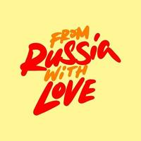 inscriptie. van Rusland met liefde. handgeschreven belettering met een borstel. vector illustratie