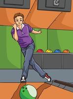 bowling sport- gekleurde tekenfilm illustratie vector