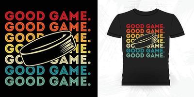 grappig sport- hockey speler geschenk retro wijnoogst hockey t-shirt ontwerp vector