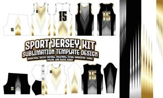 strepen Jersey kleding sport slijtage sublimatie gouden patroon ontwerp voor voetbal Amerikaans voetbal e-sport basketbal volleybal badminton zaalvoetbal t-shirt vector