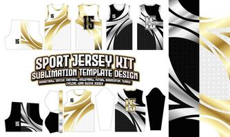 gouden Jersey ontwerp kleding sport slijtage lay-out patroon voor voetbal Amerikaans voetbal e-sport basketbal volleybal badminton zaalvoetbal t-shirt vector