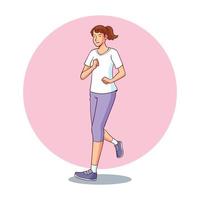 vector illustratie van een vrouw jogging