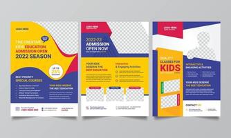 kinderen terug naar school- onderwijs folder ontwerp. vector