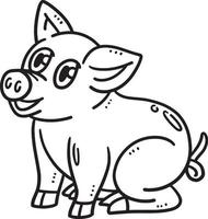 baby varken geïsoleerd kleur bladzijde voor kinderen vector