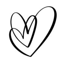 vector liefde twee harten logo teken. romantisch illustratie symbool paren en bruiloft. schoonschrift ontwerp element van Valentijn dag. sjabloon groet kaart, uitnodiging