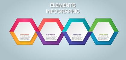 bedrijf infografisch. infographic ontwerp sjabloon. de infographic zeshoeken kan worden gebruikt voor workflow lay-outs, diagrammen, spandoeken, en web ontwerp. vector illustratie tijdlijn infographics ontwerp