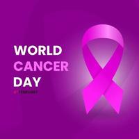 roze lint symbool voor wereld kanker dag. gemakkelijk, minmal en elegant vector
