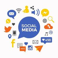 sociaal media illustratie concept. sociaal netwerk banier met pictogrammen. vector