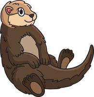 zee Otter marinier dier tekenfilm gekleurde clip art vector